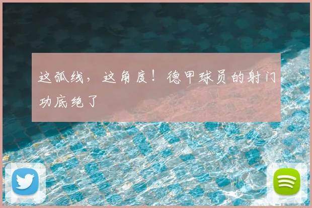 这弧线，这角度！德甲球员的射门功底绝了